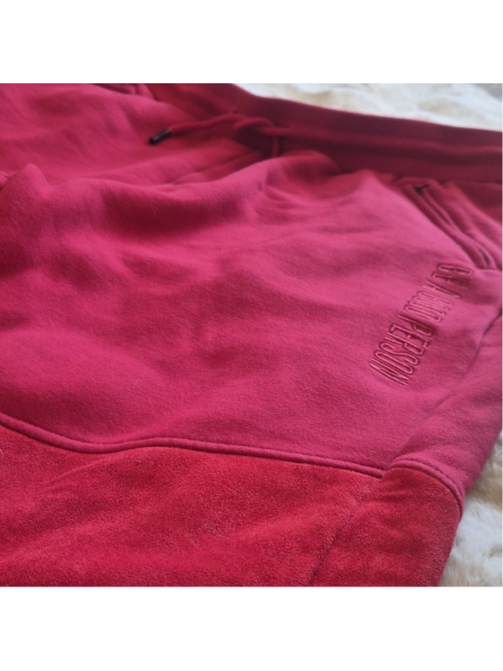 Be A Good Person Joggers XL Red BAGP Sweatpants Streetwear Athleisure Zip Pocket